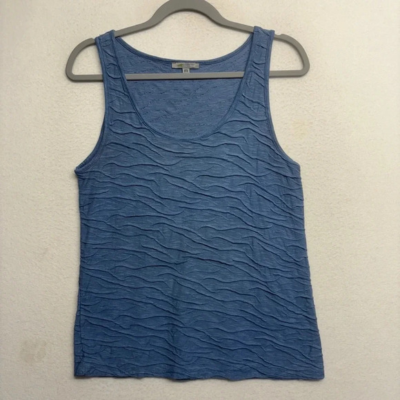 Horny Toad & Co Cotton Tencel Tank Shirt Blue M Textured - Picture 1 of 7